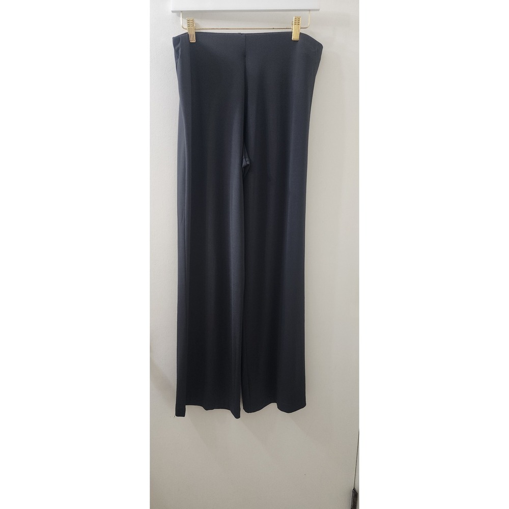 Le Tricot Perugia Black‎ Wide Leg Knit Trousers Made in Italy High Rise Pants